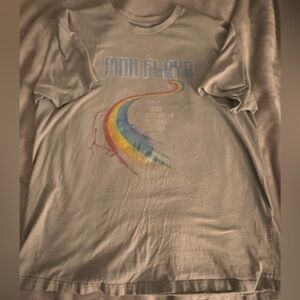 Pink Floyd Gray and Red Short Sleeve Tee with Iconic Design